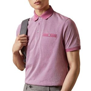 Ted Baker geo print polo pink